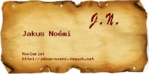 Jakus Noémi névjegykártya